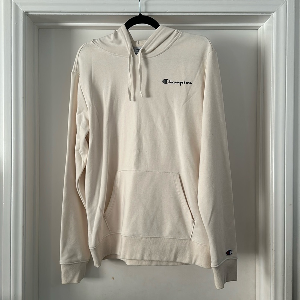 Cream colored Champion hoodie